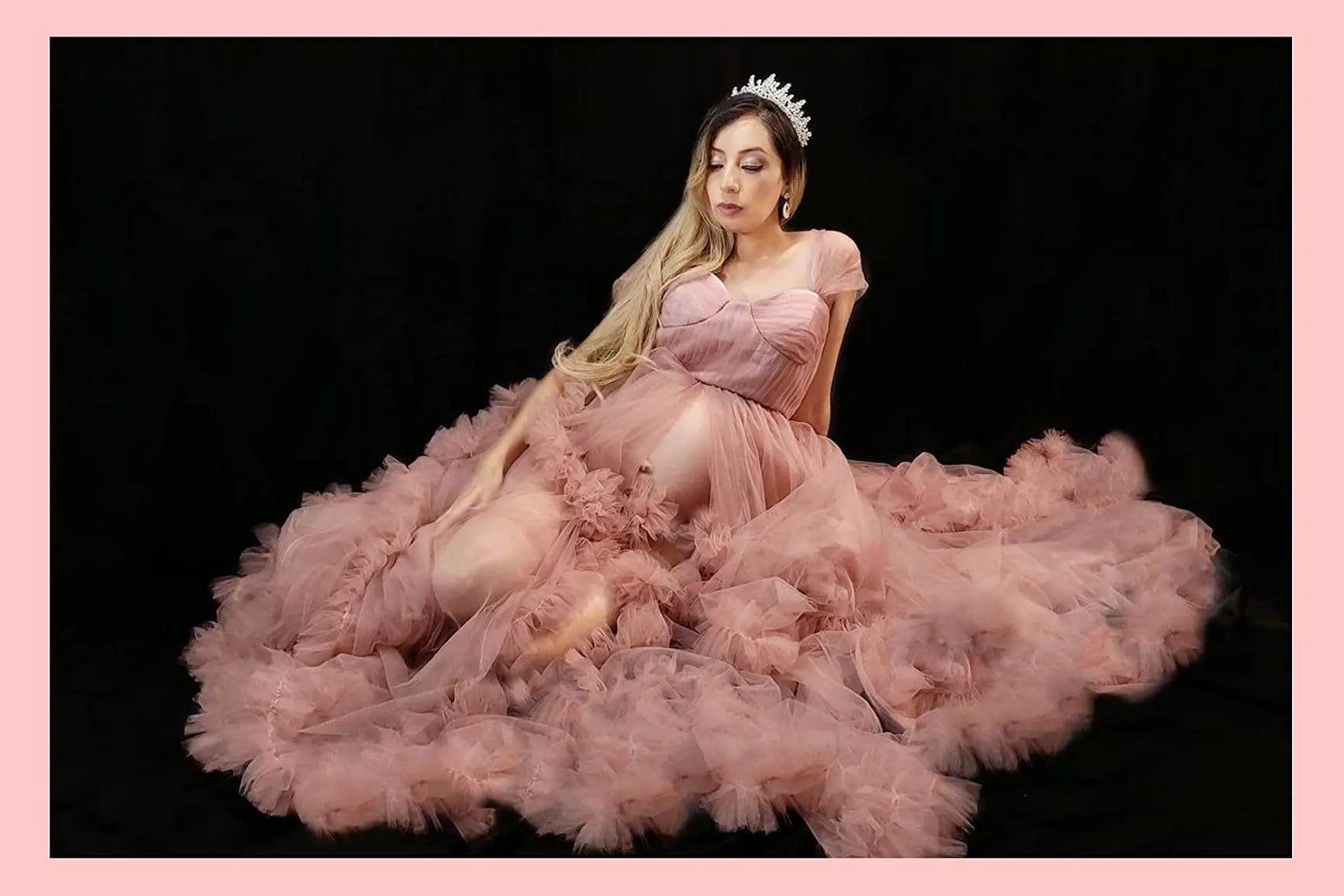 nvxiot - tulle robe photo dress Summer 3d Shoulderless Elegance Maternity Dress for Pregnant Women