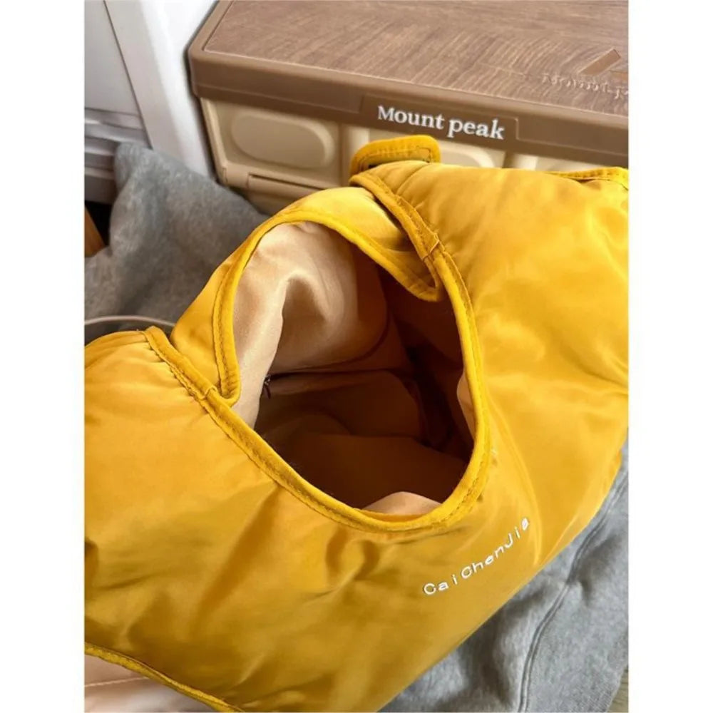 MQTIME - Hot Girls Yellow Backpack Women Retro Large Capacity Y2k Backpacks Female Vintage Fashion Mochila Schoolbag Aesthetic
