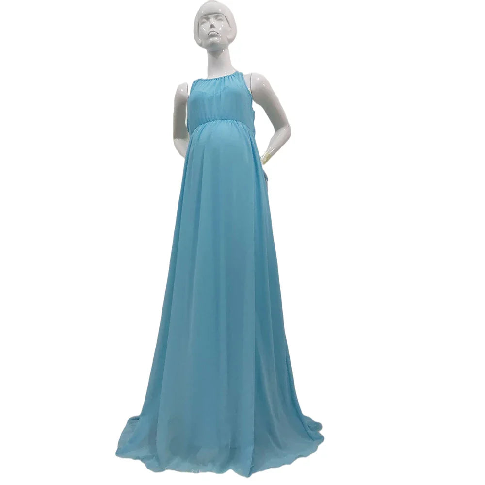 nvxiot - Cute Womens Maternity Photography Dresses Sexy Sleeveless Pregnancy Photo Shooting Dress For Pregnant Maxi Gown Baby Shower Prop