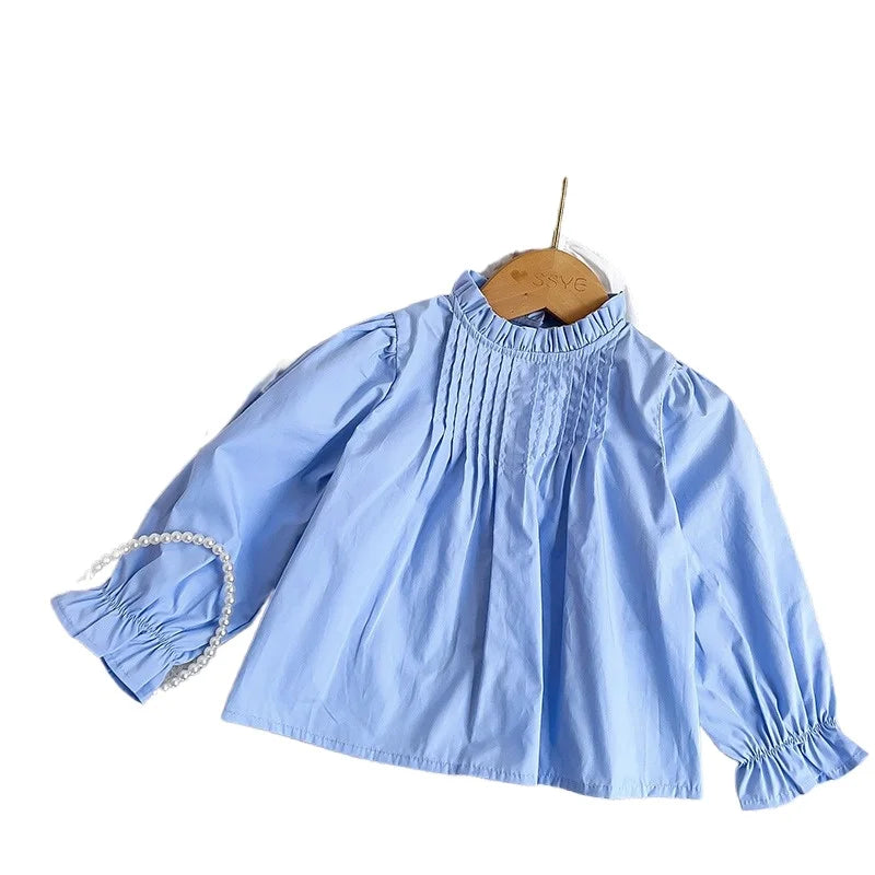 MQTIME - Autumn Girls Shirts Spring Long Sleeve Kids Blouse Fall Princess Tops Baby Girl Shirt 2 3 4 5 6 7 8Yrs