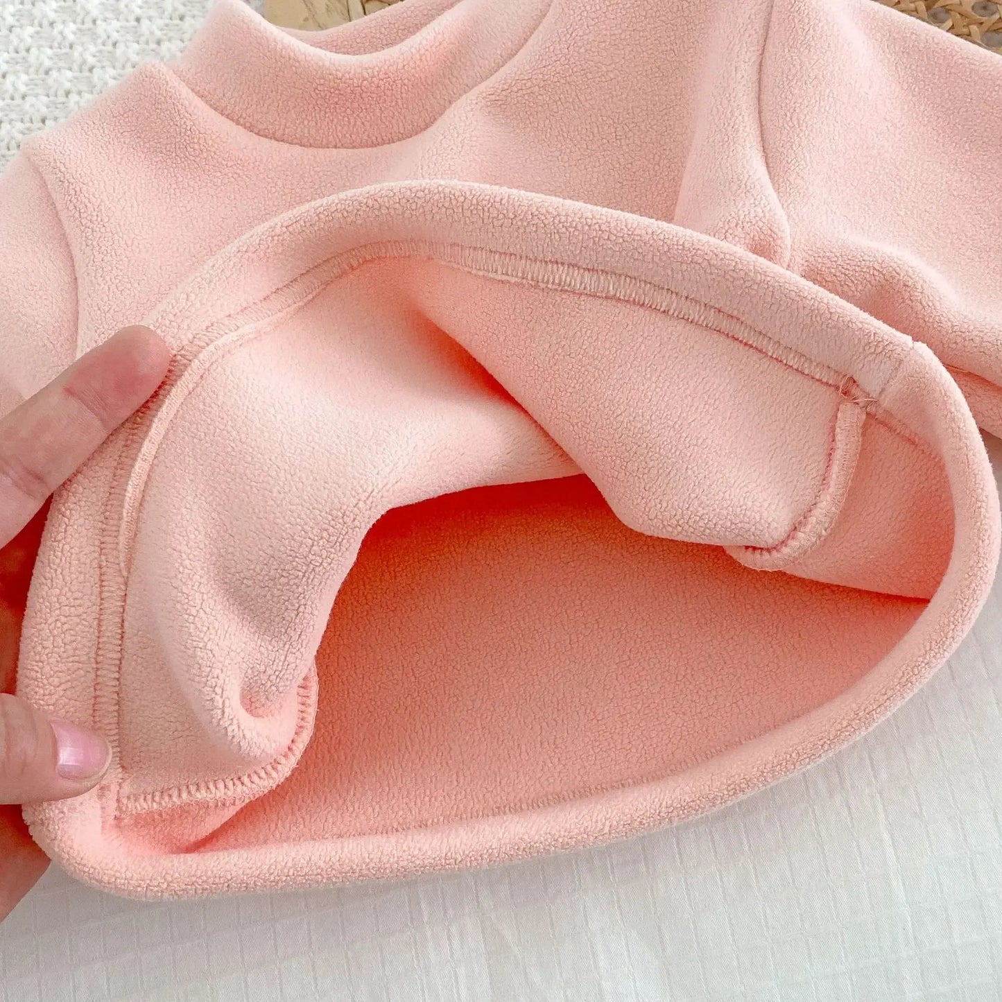 MQTIME - Autumn/Winter Baby Fleece Rompers 0-2 Y Infant Girls Sweet Heart Sleeveless Jumpsuit Toddler Warm Fur Outwear