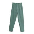 nvxiot - 2024 New Chic Fashion Woman Pants Office Wear Pants for Women Vintage High Waist Zipper Fly Female Ankle Trousers Mujer Gothic