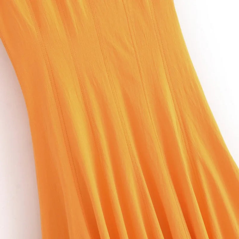 MQTIME - Elegant Dress for Women 2024 Summer New Fashion Women Casual Sleeveless O Neck Waist Bottom Long Dress Lady A-line Midi Dress