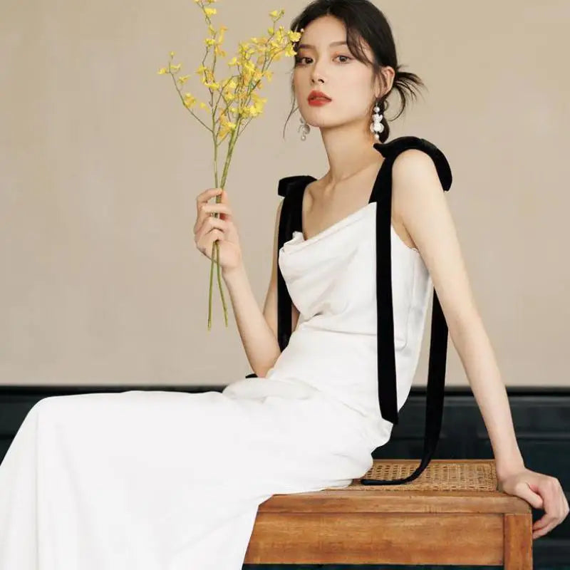 MQTIME - Satin Suspender Mermaid Wedding Dresses 2024 New Square Collar Bridal Dresses Princess Party Large Size Gowns Vestido De Novia