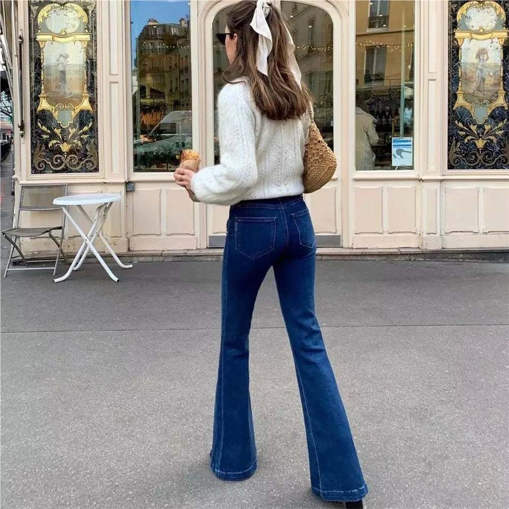 nvxiot Vintage clothes high waist skinny jeans woman korean streetwear women jeans blue flare jeans black pants denim y2k streetwear