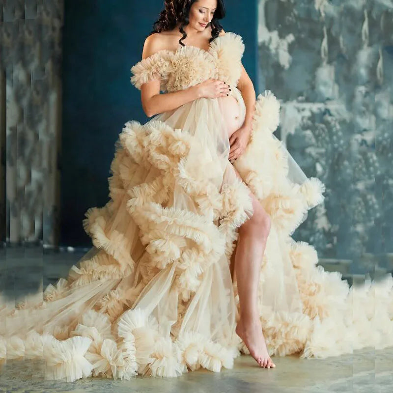 nvxiot - Maternity gowndress for photo shoot Baby shower dress dress for pregnant women evening dress