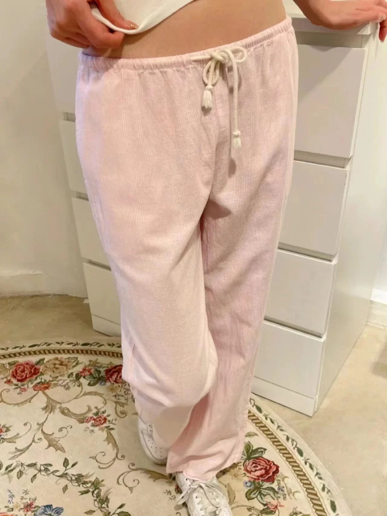 nvxiot - Yaphleet Y2K Girls Vintage Striped Wide Leg Pants 2024 Spring Fashion Ladies Casual Straight Pants for Women Streetwear Bottoms
