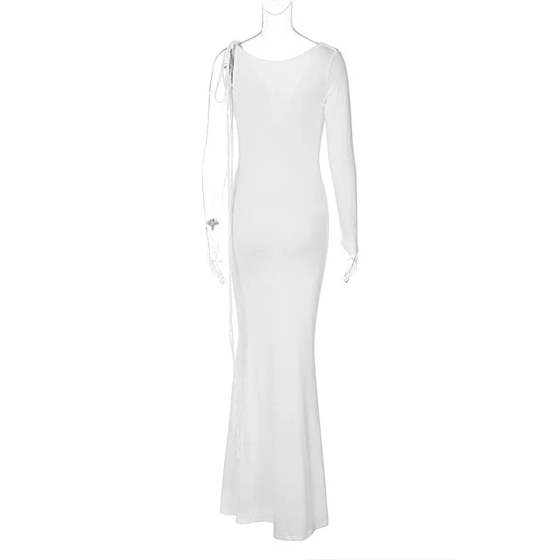 nvxiot - Maternity Fashion Sexy V-Neck Half Sleeve Bodycon Dress - Single Shoulder, Solid Color Stylish Design