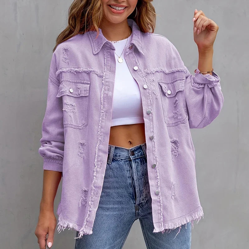 MQTIME - Lady Casual Single Breasted Solid Coat Elegant Pocket Long Sleeve Commuter Outwear Fashion High Street Turn-down Collar Jacket