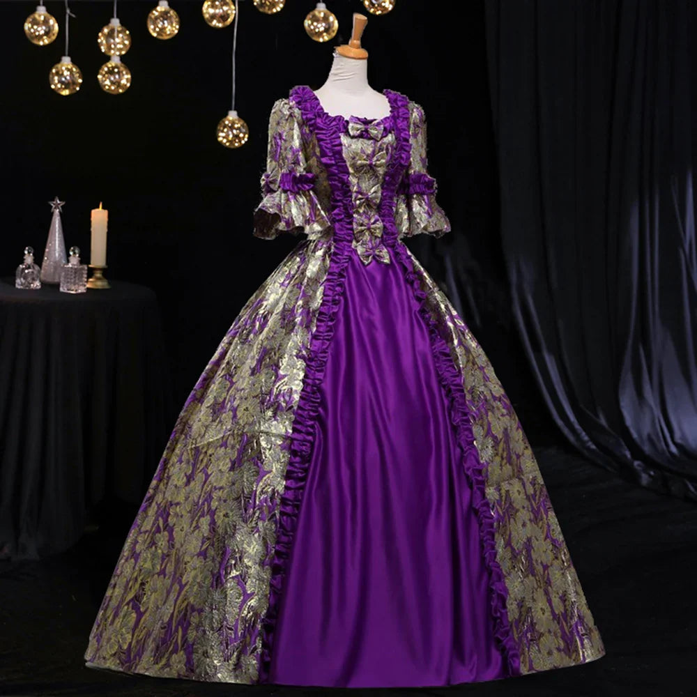 MQTIME - Elegant New Design Marie Court Evening Dresses High End Prom Birthday Masquerade Christmas Medieval Gowns Evening Dresses
