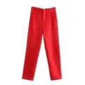 nvxiot - 2024 New Chic Fashion Woman Pants Office Wear Pants for Women Vintage High Waist Zipper Fly Female Ankle Trousers Mujer Gothic