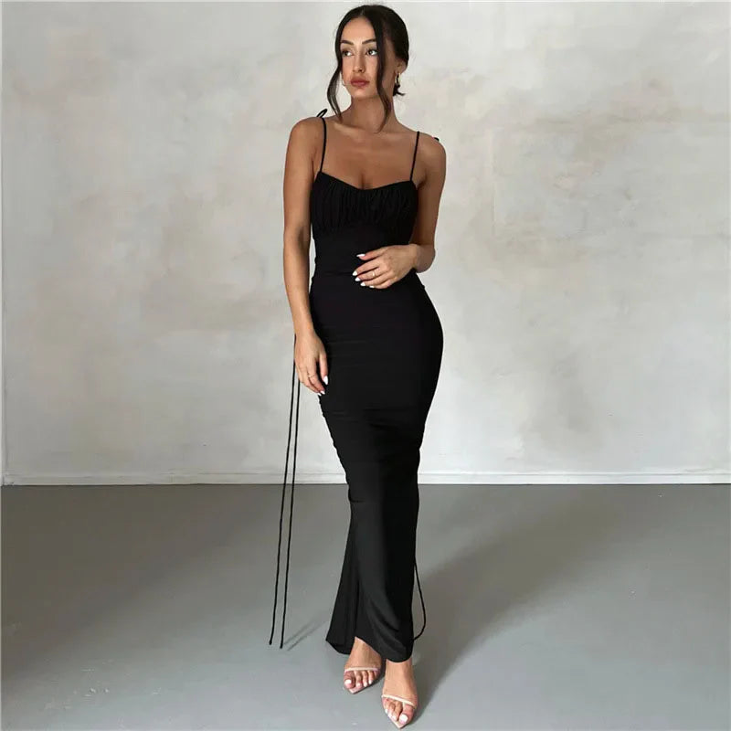 nvxiot - INS European and American style summer new women's clothing fashion suspender sexy backless slim bag buttocks temperament dress