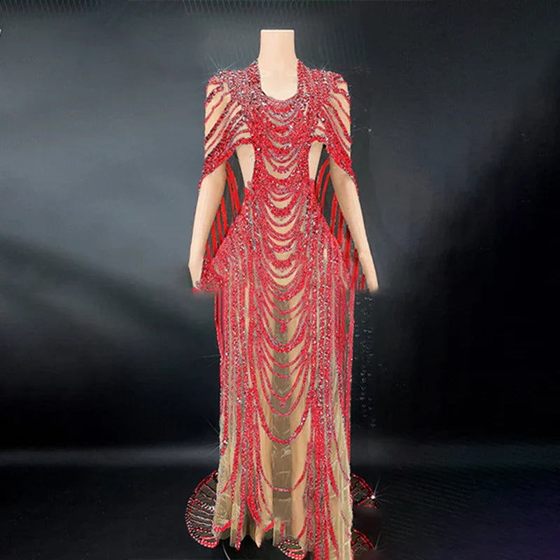 nvxiot - Maternity Photography Props Dress Pregnant Woman Photo Shoot Outfit Long Dresses Sexy Goddess Shiny Rhinestone Sequins Cape