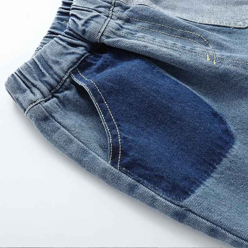 nvxiot - Autumn 1-3Y Baby Girls Jeans Cotton Retro Elastic Waist Toddler Girls Denim Pants Korean Loose Casual Infant Kids Girls Trousers