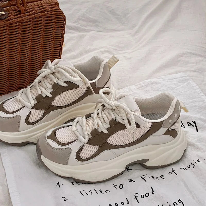 nvxiot Women's Running Shoes Platform Sneakers Sports Vintage Buffalo Flats Casual Vulcanize Harajuku Korean Tennis Female Footwear