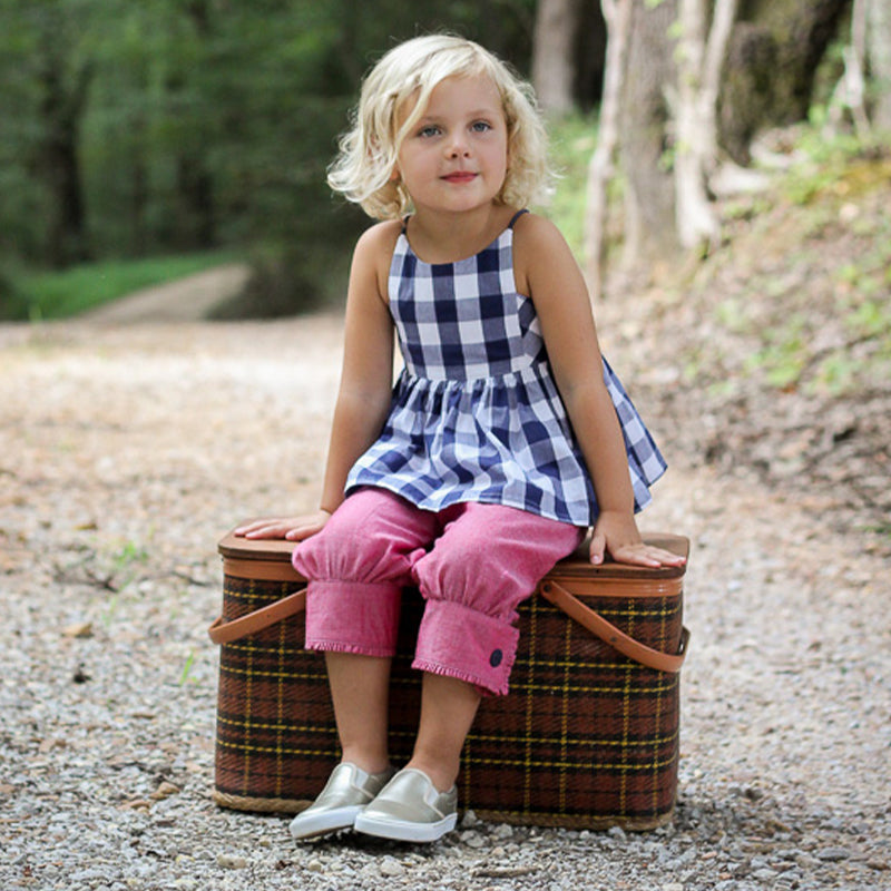 nvxiot 100% Quality Linen Girls Plaid Tops Summer New Children's Sleeveless Casual Loose Design Handmade Blouse TZ067
