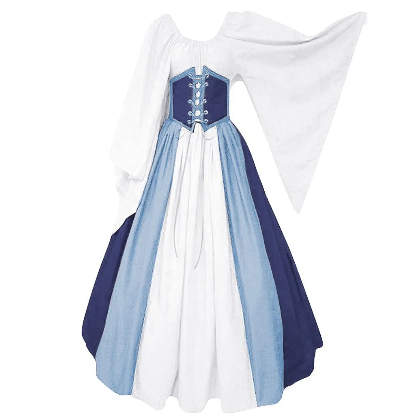 MQTIME - Vintage Medieval Party Dresses Gothic Cosplay Costume Palace Noble Robe Retro Ball Gown Victorian Flared Sleeve Princess Dresses