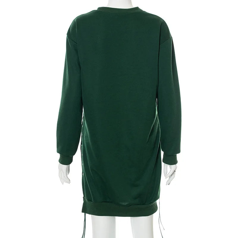MQTIME - Women's Fall Fashion Casual Solid Color Round Neck Pullover 2024 New Stitching Strap Long Sleeve Pullover Sports Sweater Top