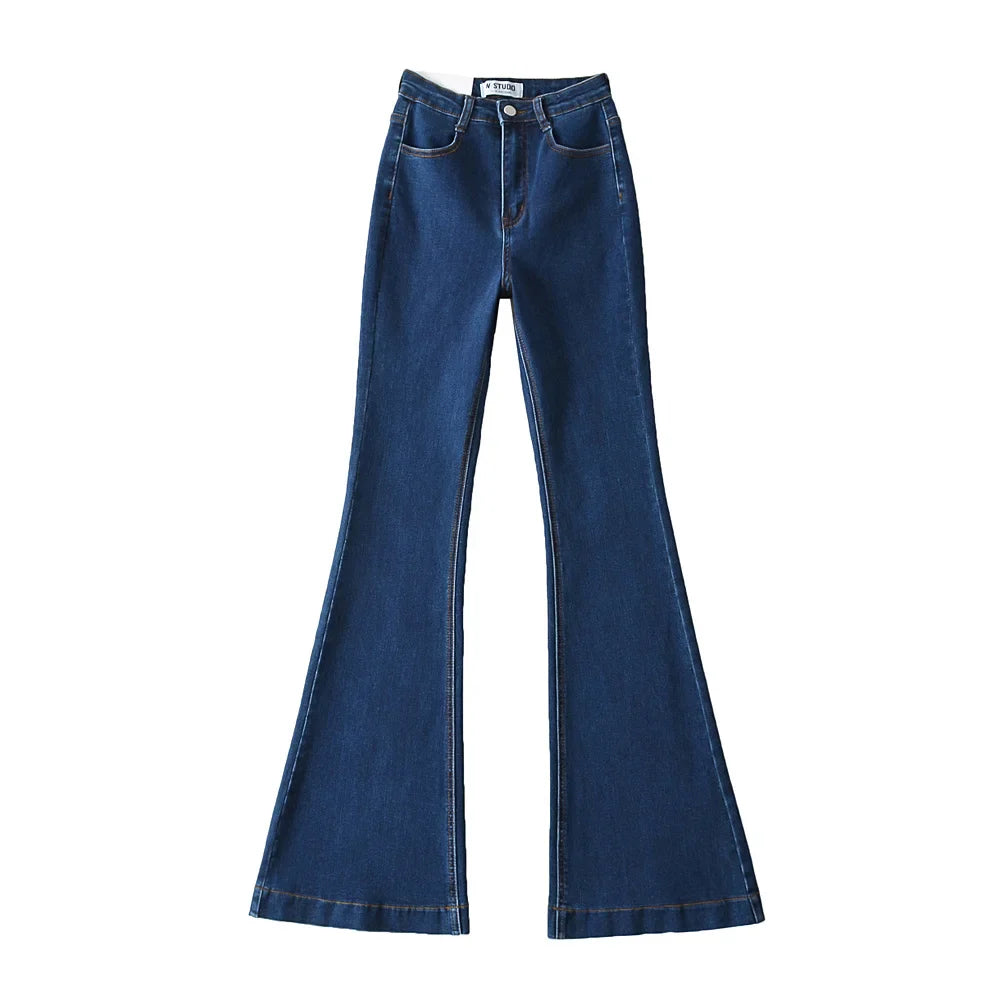 nvxiot Vintage clothes high waist skinny jeans woman korean streetwear women jeans blue flare jeans black pants denim y2k streetwear