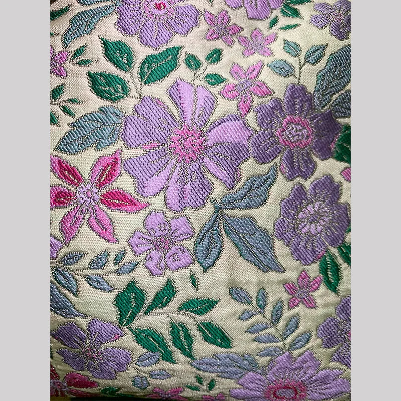 nvxiot - Shoulder Bags Soft Purple Literary Vintage Minority Design Office Lady Solid Color Tote Belt Chain Floral Printed Zipper Square