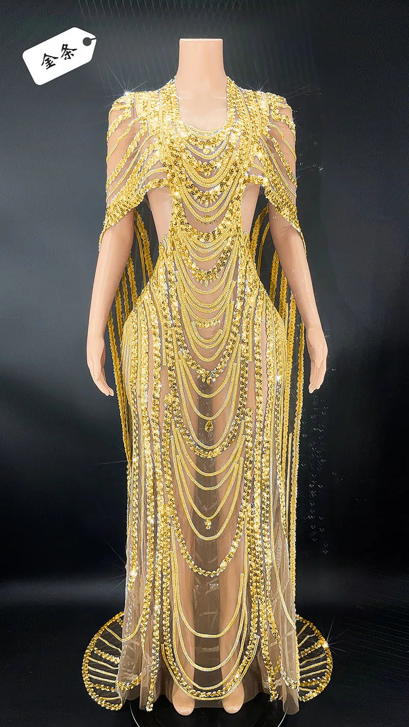 nvxiot - Maternity Photography Props Dress Pregnant Woman Photo Shoot Outfit Long Dresses Sexy Goddess Shiny Rhinestone Sequins Cape