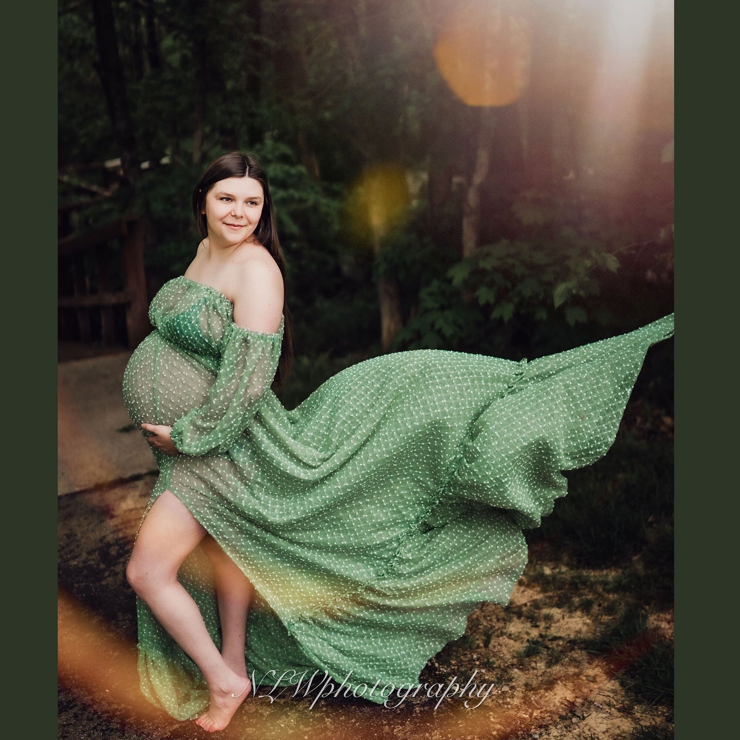 nvxiot 2 Piece Top and Skirt Set Maternity Photography Dresses Elegant Shooting Photo Gown Dress Props Party Evening Costume New
