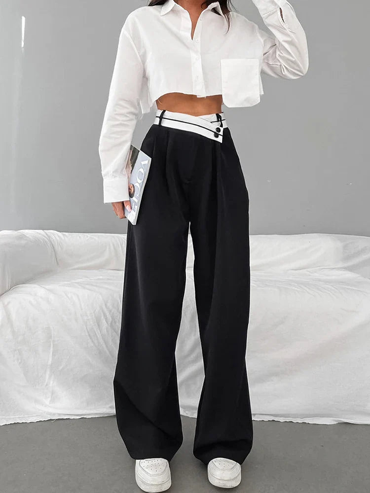 MQTIME - Summer Spring Women Wig Leg Oversized Harem Pants Trousers Streetwear High Waist Loose Fit Baggy Pants Cargo