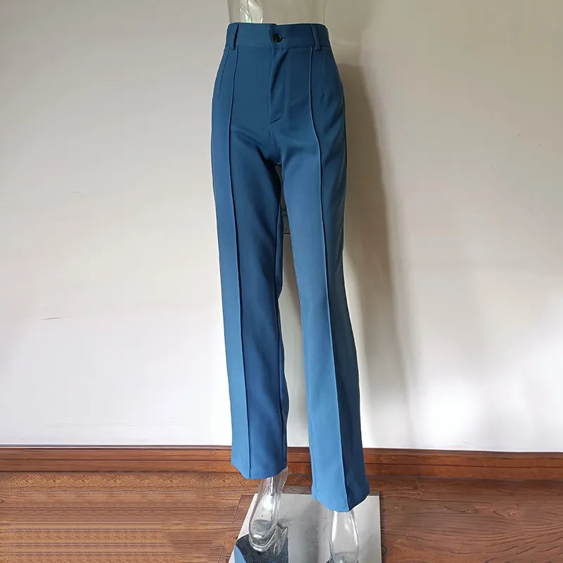 nvxiot High Waisted Casual White Trousers Women Brown Stright Pants Office Lady Korean Style Women Pantalones De Mujer
