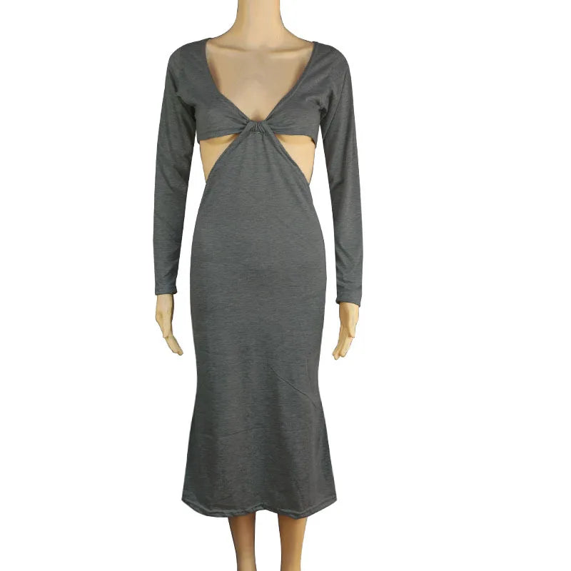 MQTIME - NEW Long Sleeve Bodycon Maternity Maxi Stretchy Dress Perfect For Baby Boy Shower Pregnancy Elastic Gown For Photo Shoots