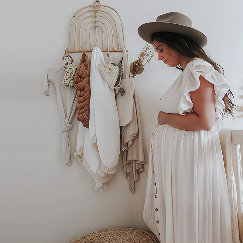nvxiot Cotton Premama Photography Dresses Props New Boho Maternity Pregnant Gown Baby Shower Photo Shoot Wedding Dress Accessories