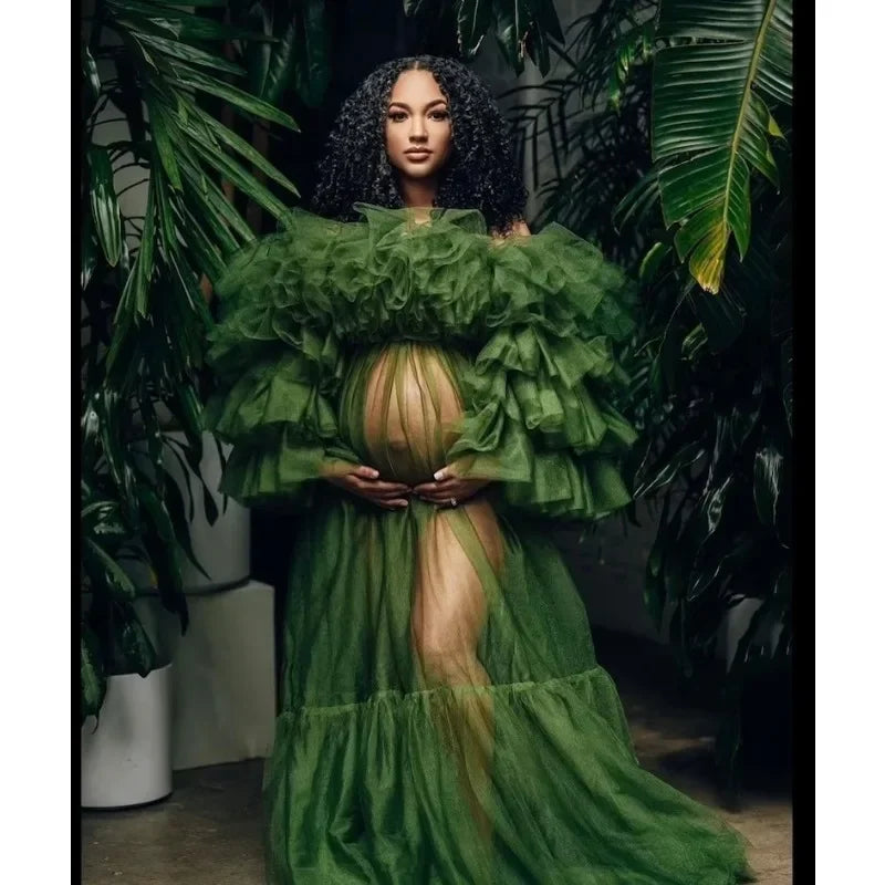 nvxiot - Tulle Maternity Robe / Tulle Maternity Dress / Pregancy Photography /Maternity Dress for Photoshoot / Maternity Photoshoot