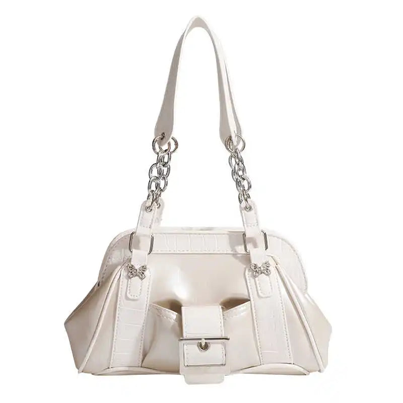 MQTIME - Hot Girls White Shoulder Bags Purse Women Retro Harajuku Handle Chic Y2k Bags Female Fairycore Aesthetic Handbag New