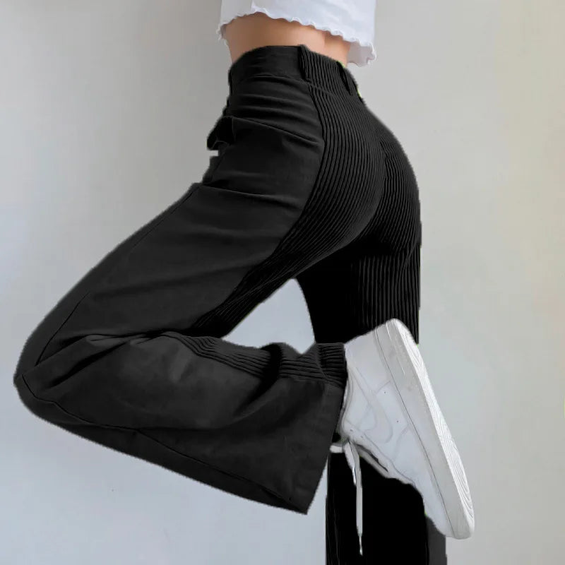 nvxiot Autumn winter new women's straight pants Plus Size high waist loose collocation color casual pants corduroy pants women trousers