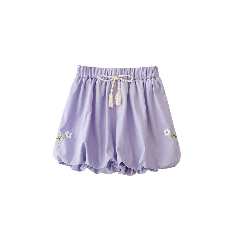 nvxiot Girls' Purple Rabbit Series Suit Spring Shirt Children's Fresh Coat Top Baby Skirt Shorts