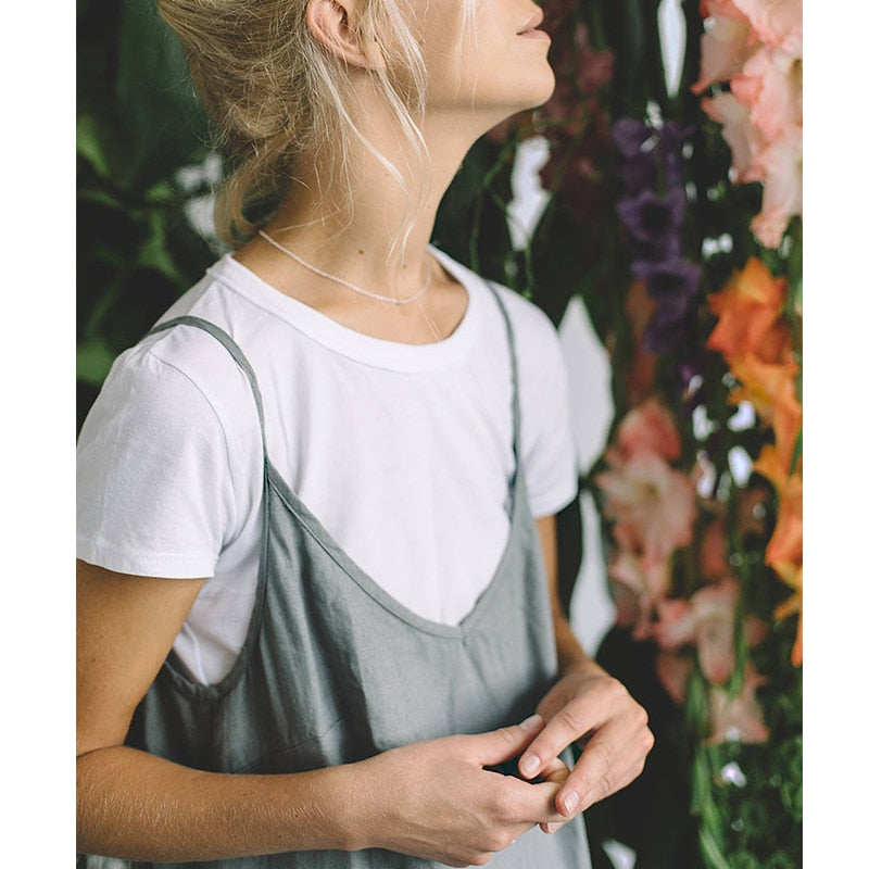 nvxiot Casual Loose Cotton Linen Women'S Dresses Summer Sexy Spaghetti Strap Sleeveless Harajuku Long Midi Party Club Dress