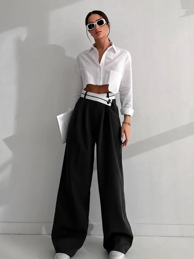 MQTIME - Summer Spring Women Wig Leg Oversized Harem Pants Trousers Streetwear High Waist Loose Fit Baggy Pants Cargo
