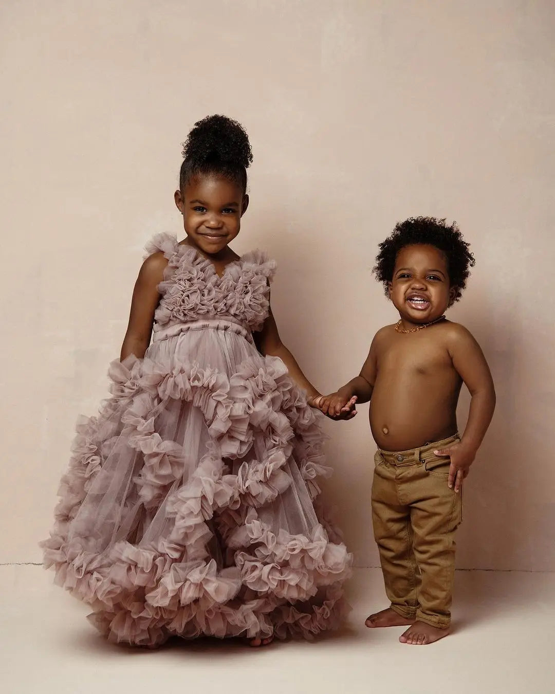 nvxiot - Dusty Pink Ruffled Tulle Maternity Dress Mom and Daughter Photoshoot Gown Corset Back Pregnancy Photography Dresses