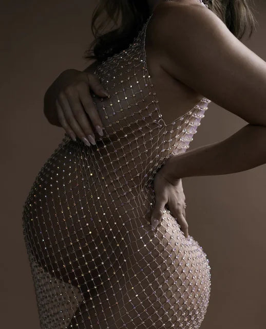 nvxiot - Sexy Elegant Transparent Maternity Photography Dresses Bodysuit Pregnancy Dress Pregnant Photographer Shoot Prop Accessories