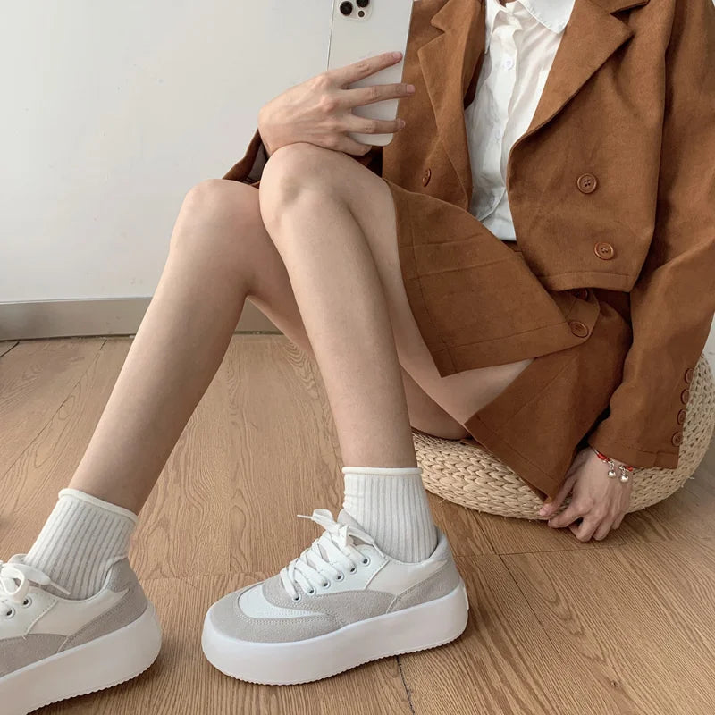 nvxiot - Women Platform Sneakers Canvas Shoe Casual Women Sport Shoes for Women Flat Lace-Up Adult Zapatillas Mujer Chaussure Femme