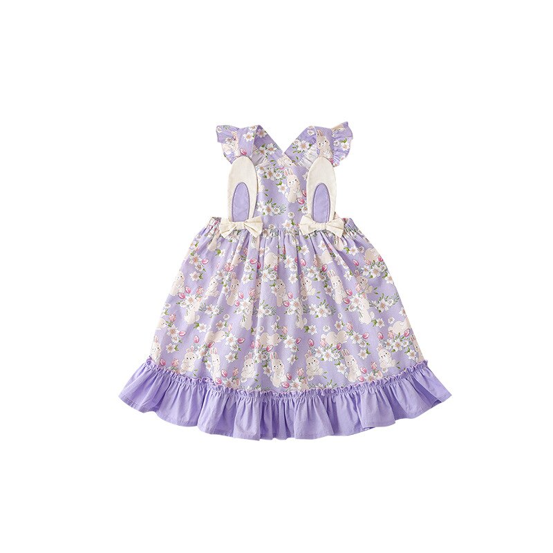 nvxiot Girls' Purple Rabbit Series Suit Spring Shirt Children's Fresh Coat Top Baby Skirt Shorts