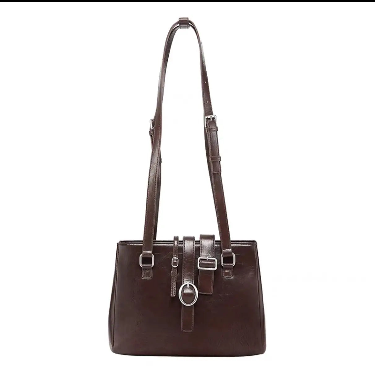 nvxiot - Sweet Cool Brown Shoulder Bags Purse Women High Street Leather Chain Handbag Ladies Moto Biker Casual The Tote Bag Y2k
