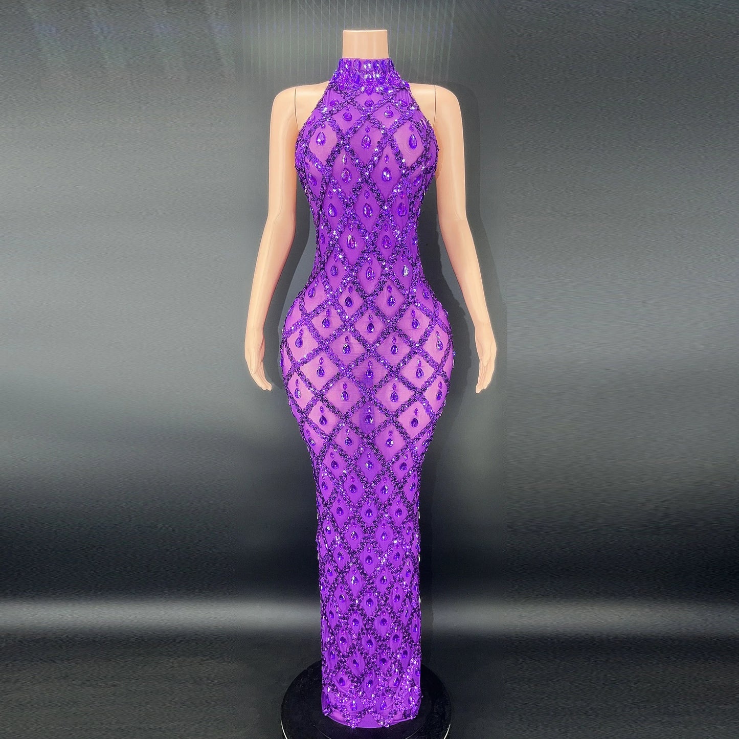 MQTIME - Embellished Maternity dress for pregnancy photoshoot Sexy sparkling Rhinestone Ladies evening sleeveless Dresses