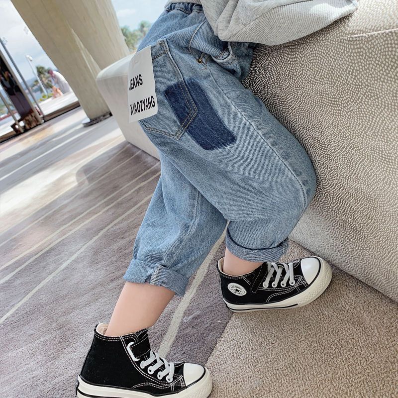 nvxiot Spring Fall Kids Boys' Clothes Baby Elastic Denim Trousers for Toddler Children Boy Clothing Outer Wear Jeans Pants 2-10 Years