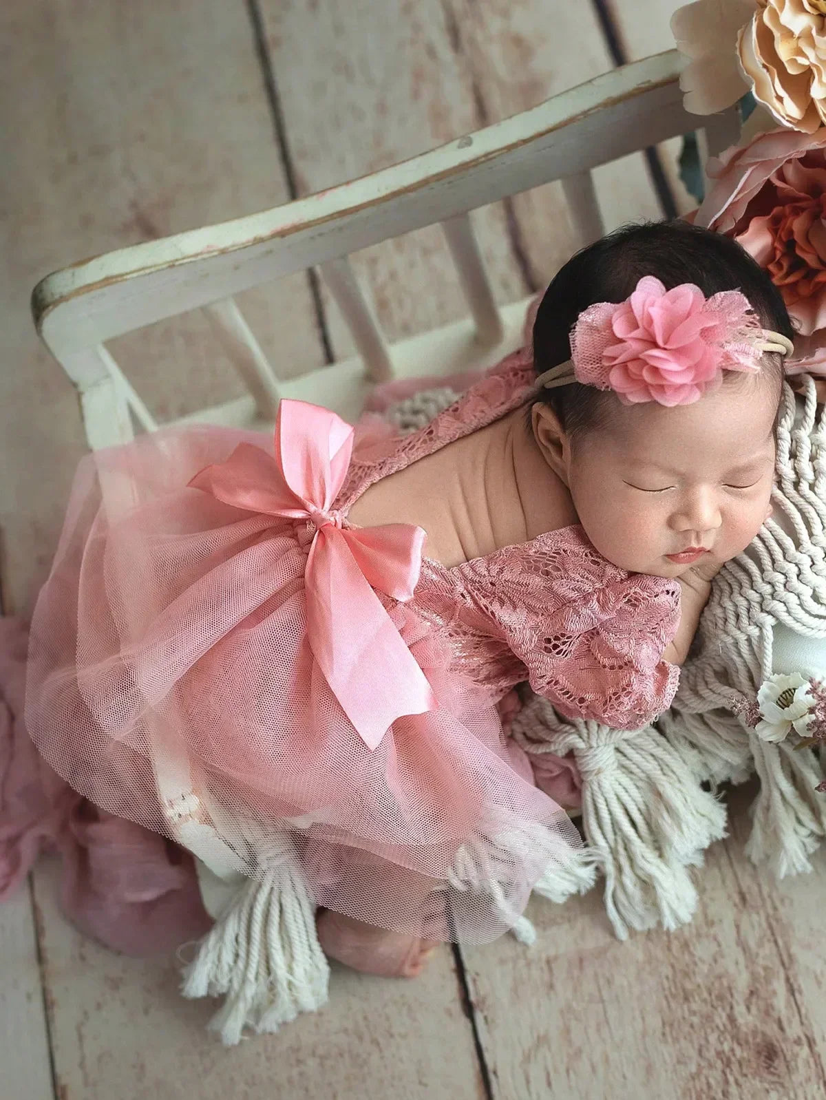 ️MQTIME - Newborn Photography Clothing Headband+Dresses 2Pcs/set Studio Baby Photo Props Accessories Shoot Clothes Outfits