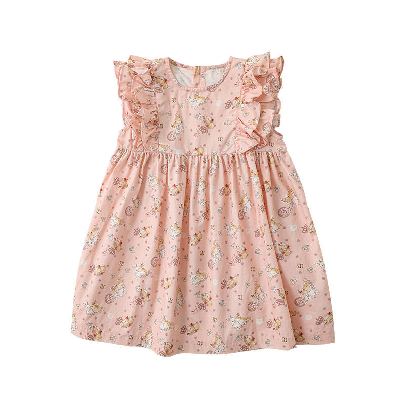 Summer Baby Girls Princess Dress Children Clothes Cotton Short Sleeve Blouse Top+Pants Suits Kids Party pastoral Floral skirt