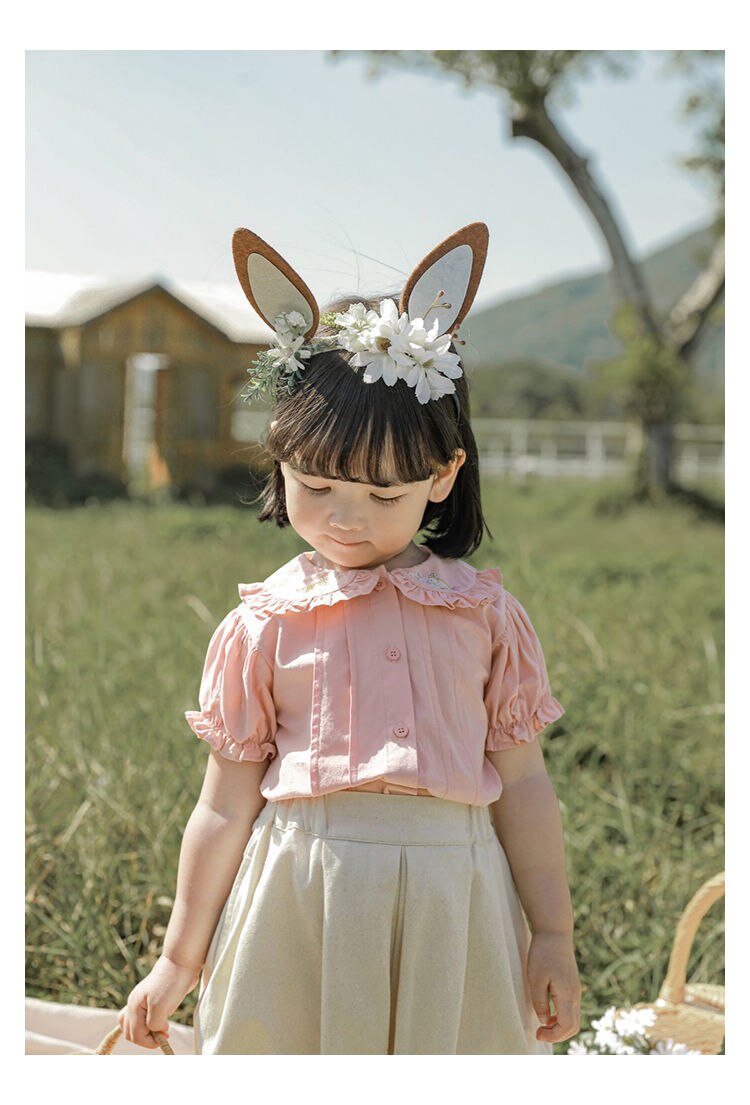 Summer Baby Girls Princess Dress Children Clothes Cotton Short Sleeve Blouse Top+Pants Suits Kids Party pastoral Floral skirt