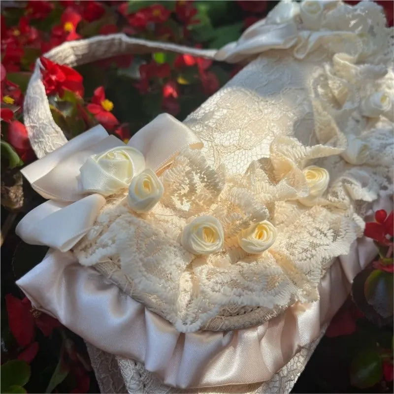 nvxiot - Fairycore Aesthetic Handbag Women Retro Harajuku Lolita Pearl Sweet Shoulder Bags Female Vintage Handle Handbags Ladies