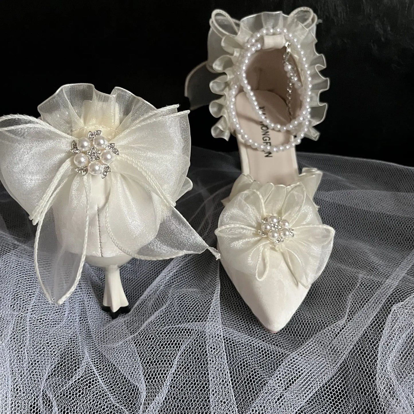MQTIME - New French Girl Fairy Bow Sweet Wedding Shoes Lolita Shoes Y2k Women Shoes Luxury Brand High Quality Slingback Shoes Women