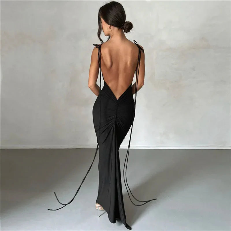 nvxiot - INS European and American style summer new women's clothing fashion suspender sexy backless slim bag buttocks temperament dress