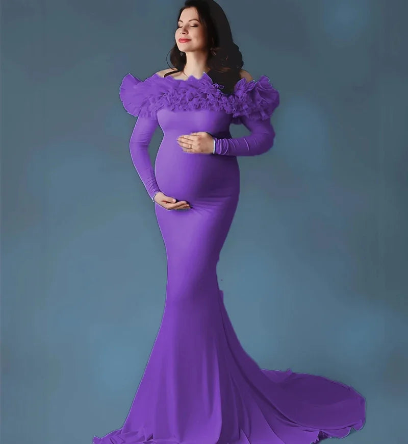 MQTIME - Maternity Dress Photoshoot Dress Baby Shower Dress Maternity Dress